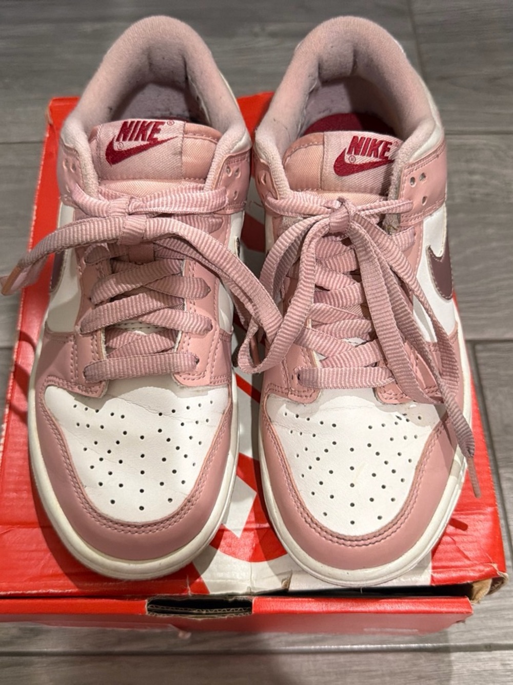 Nike Women’s Pink and White Low-Top Sneakers